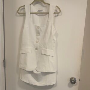 Amanda Uprichard White Mini Skort Dress Romper